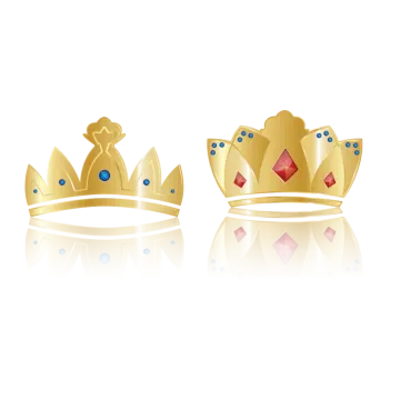 a pair of gold crowns