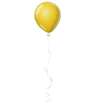 a yellow balloon on a white background