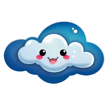 a cartoon cloud with a smiling face
