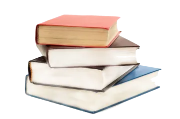 a stack of books on a white background
