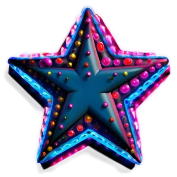 a blue star with colorful lights on it