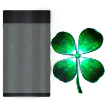 a four leaf clover with green lights on it