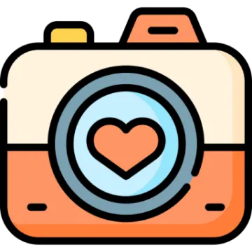 a camera with a heart on it