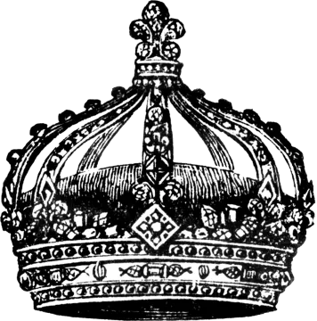 a black and white drawing of a crown