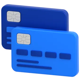 two sim cards, one blue and one white