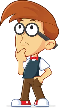 a cartoon boy with glasses and a tie