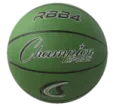 a green basketball ball with the word champion on it