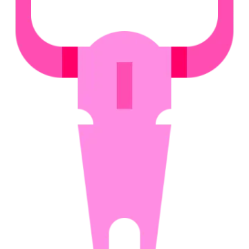 a bull's head on a white background
