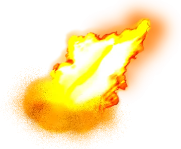 a yellow fire on a white background