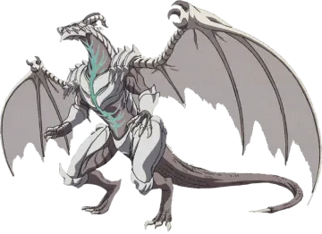 a drawing of a dragon with wings