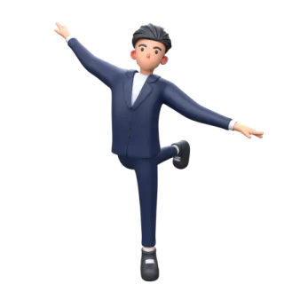 a 3d man in a suit and tie is dancing