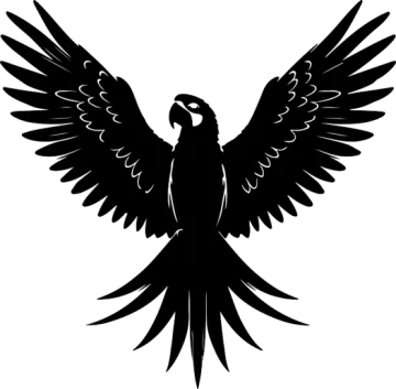 a black and white silhouette of an eagle