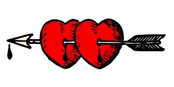 a heart pierced with an arrow