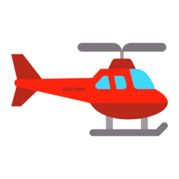a red helicopter on a white background