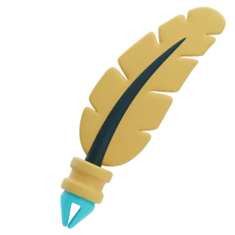 a pen with a feather on it