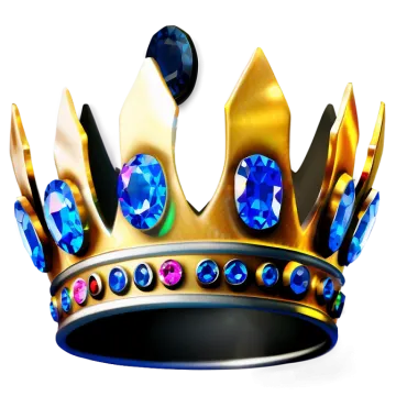 a gold crown with blue and pink gems