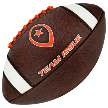 a football with the team logo on it