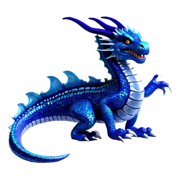a blue dragon on a white background