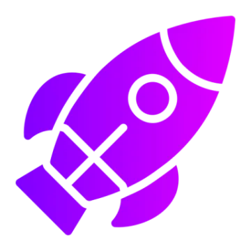 a red rocket with a white background