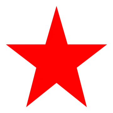 a red star on white background