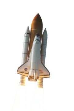 an image of a space shuttle taking off