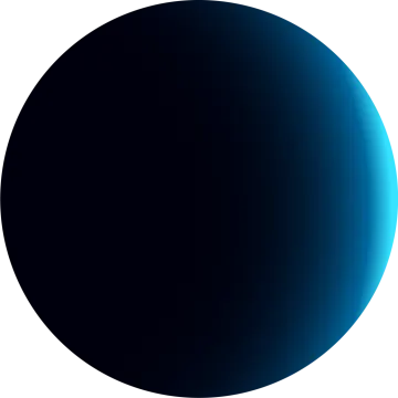a black and blue sphere with a white background