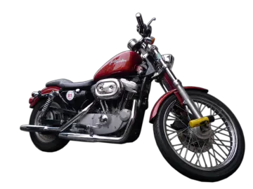 a red and black motorcycle on a white background