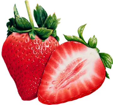 two strawberries and a strawberry on a white background