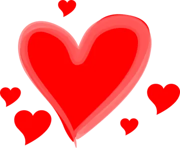 a black heart with hearts flying around it