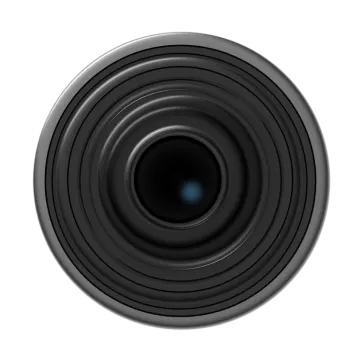 a camera lens on a white background