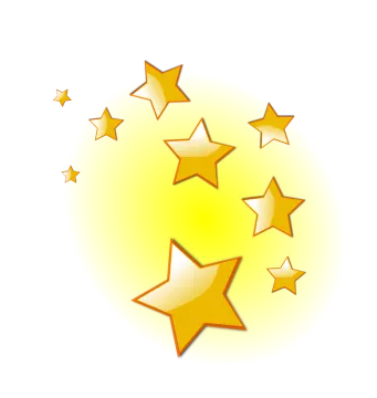a bunch of yellow stars on a white background