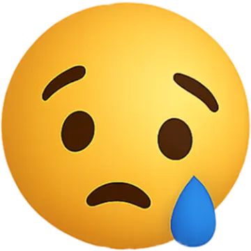 a yellow smiley face with tears on it