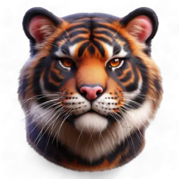 a close up of a tiger's face