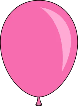 a pink balloon on a white background