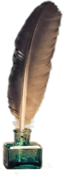 a feather is sitting on top of a bottle
