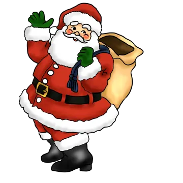 a santa claus carrying a sack of presents
