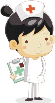 a cartoon nurse holding a clipboard