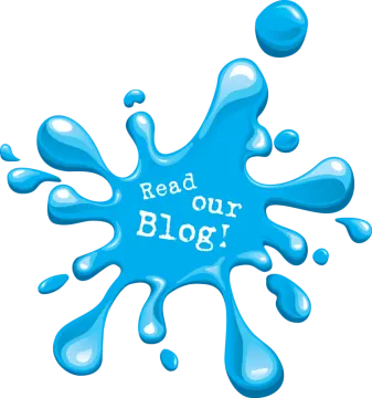 a splash of blue paint with the words real big on it