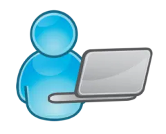 a person using a laptop