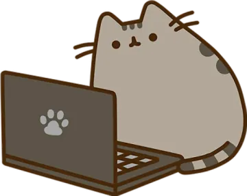 a cat sitting on top of a laptop