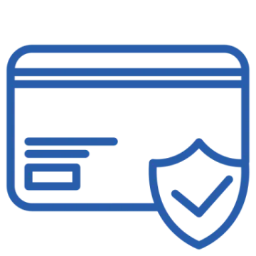 a credit card with a shield on it