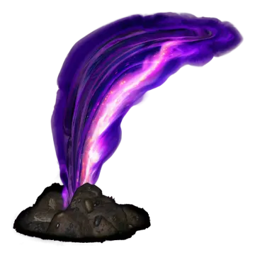 a purple and black object on a white background