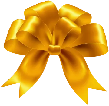 a gold bow with a white background