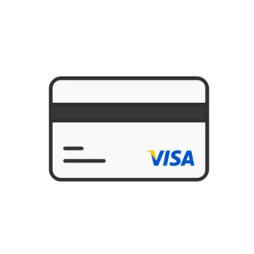 a credit card with the word visa