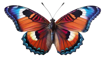 a colorful butterfly on a white background