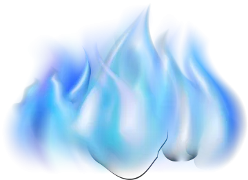 a blue flame on a white background