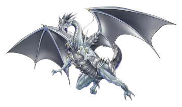 an image of a white dragon with black wings