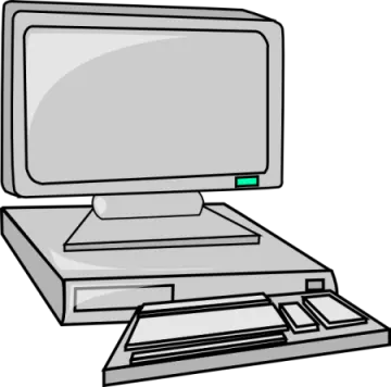 a computer with a monitor on top