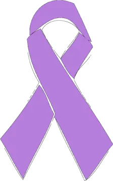 a purple ribbon