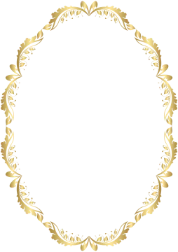 a gold frame with leaves and flowers